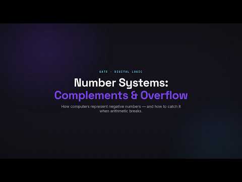Number Representations & Complements (sign-magnitude, 1's / 2's complement, overflow)