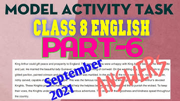 class 8 English part 6 | model activity task 2021 September
