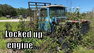 Mack R Model Log Truck Grown into the ground! Will It Start?