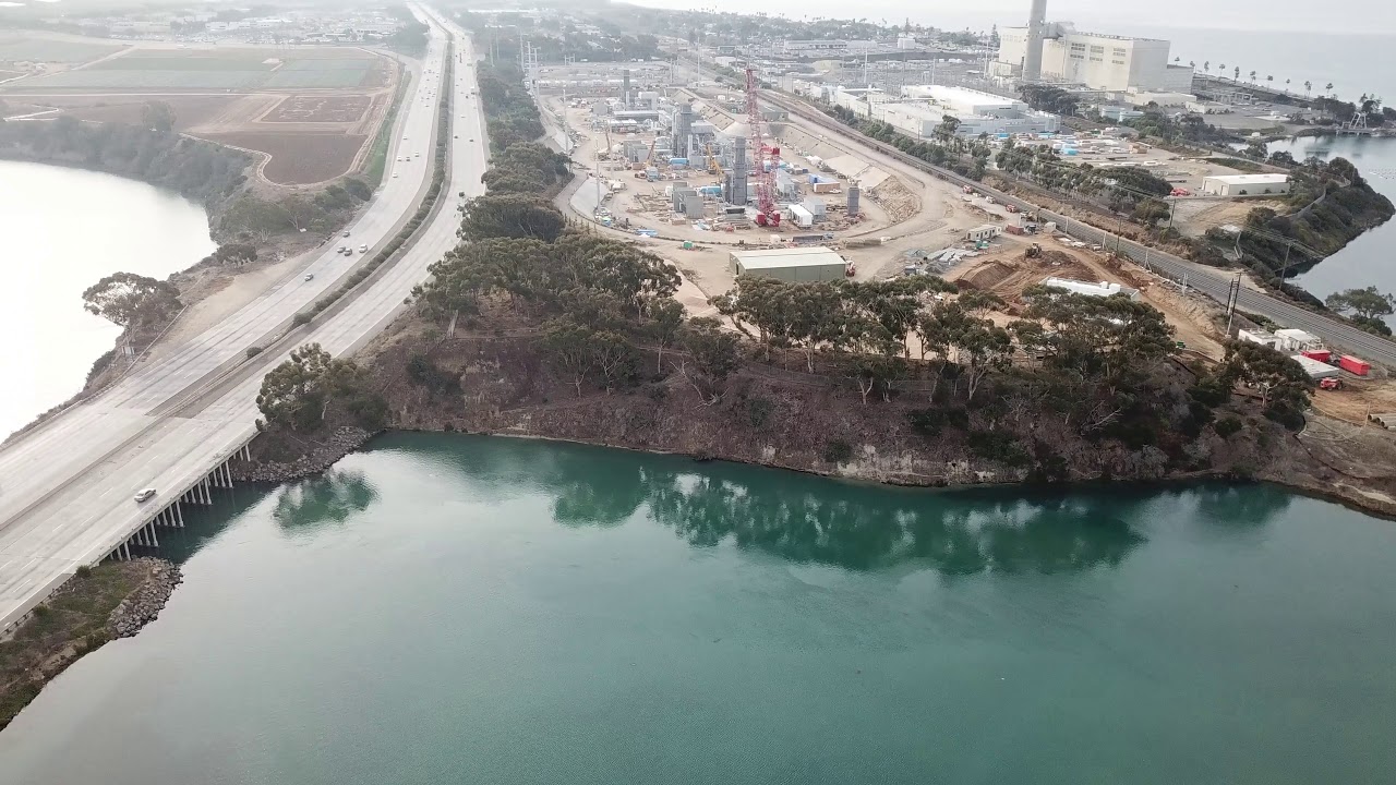 Carlsbad California Lagoon High Alt Fly Over