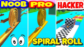 NOOB vs PRO vs HACKER | Spiral Roll Gameplay