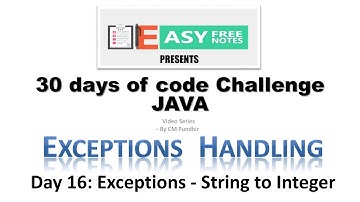 Day 16: Exceptions - String to Integer,30 days of code Challenge (Hackerrank) in JAVA