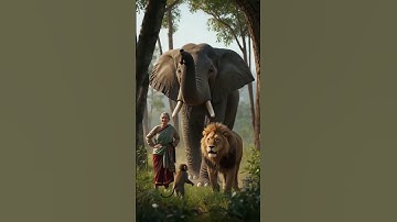 elephant saves a monkey from a tiger | #sortvideo