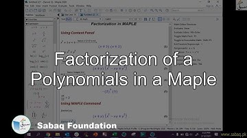 Factorization of a Polynomials in a Maple, Math Lecture | Sabaq.pk