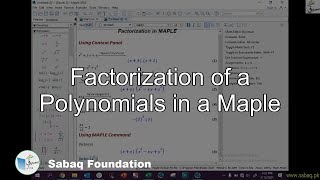 Factorization of a Polynomials in a Maple, Math Lecture | Sabaq.pk screenshot 2