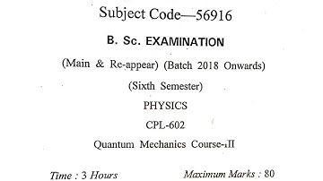 GJU Bsc 3rd year Previous year question paper of Quantum mechanics Physics | MiniBoard | 6th sem pyq