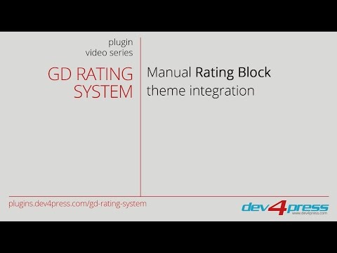GD Rating System:  Manual Rating block integration