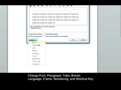 youtube: using styles in ms word for mac 2011