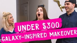 Under $300 Galaxy-Inspired Living Room Makeover | Mr. Kate Decorates on a Budget