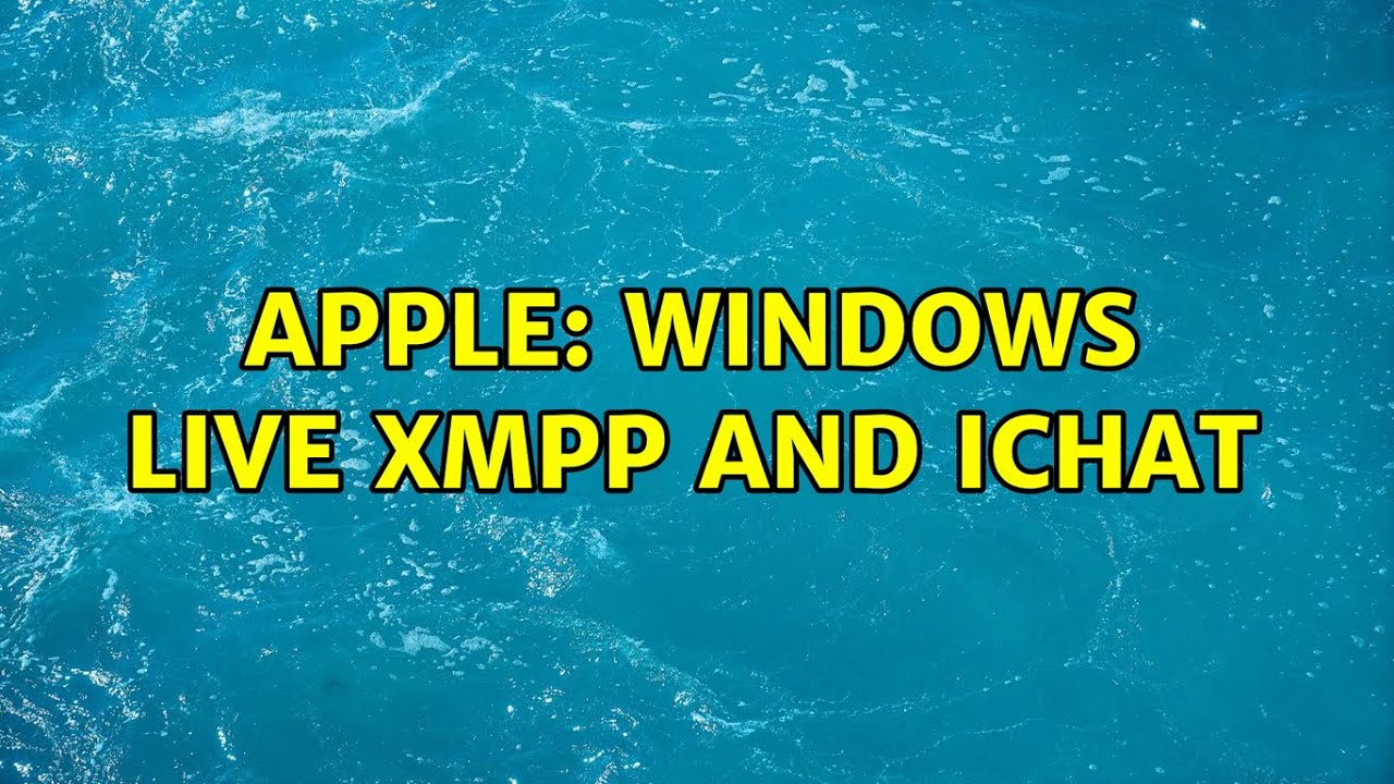 Apple: Windows Live XMPP and iChat