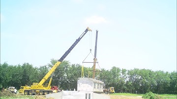 Modular Home Being Set on Basement