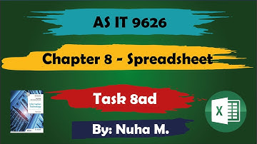 Task 8ad | Chapter 8 Spreadsheet | Cambridge AS IT 9626