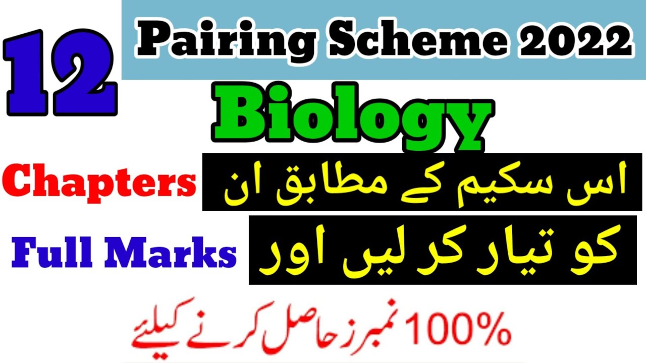 12th Class Biology Pairing Scheme 2022 | 2nd Year Paper Pattern