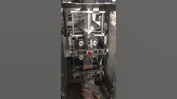 Movable cutter type vertical candy ball weighing filling bagging packaging machine video