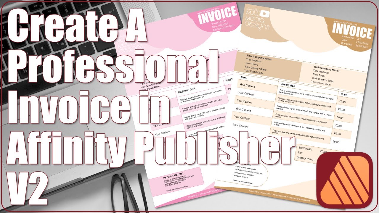 How to Create a Professional Invoice in Affinity Publisher V2 YouTube