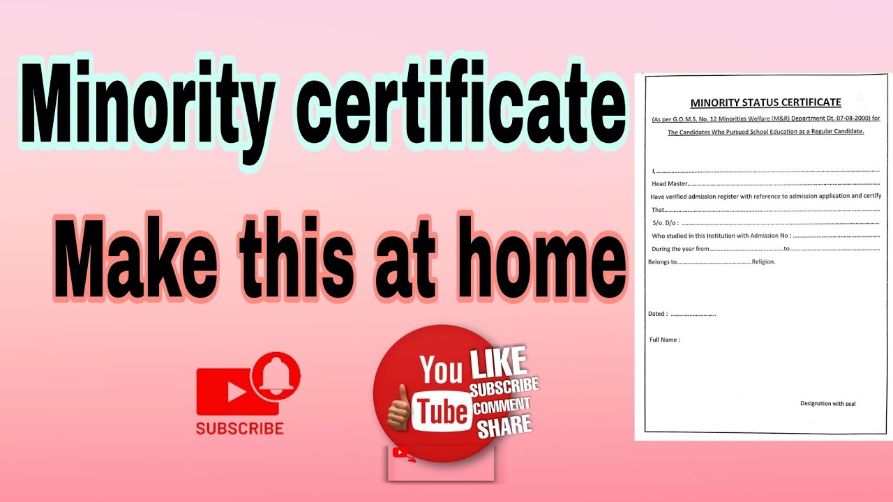 Minority status certificate, make at your home. #Minority #certificate ...