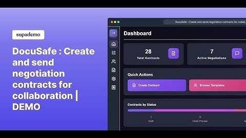 Docusafe : Create and send negotiation contracts for collaboration | DEMO