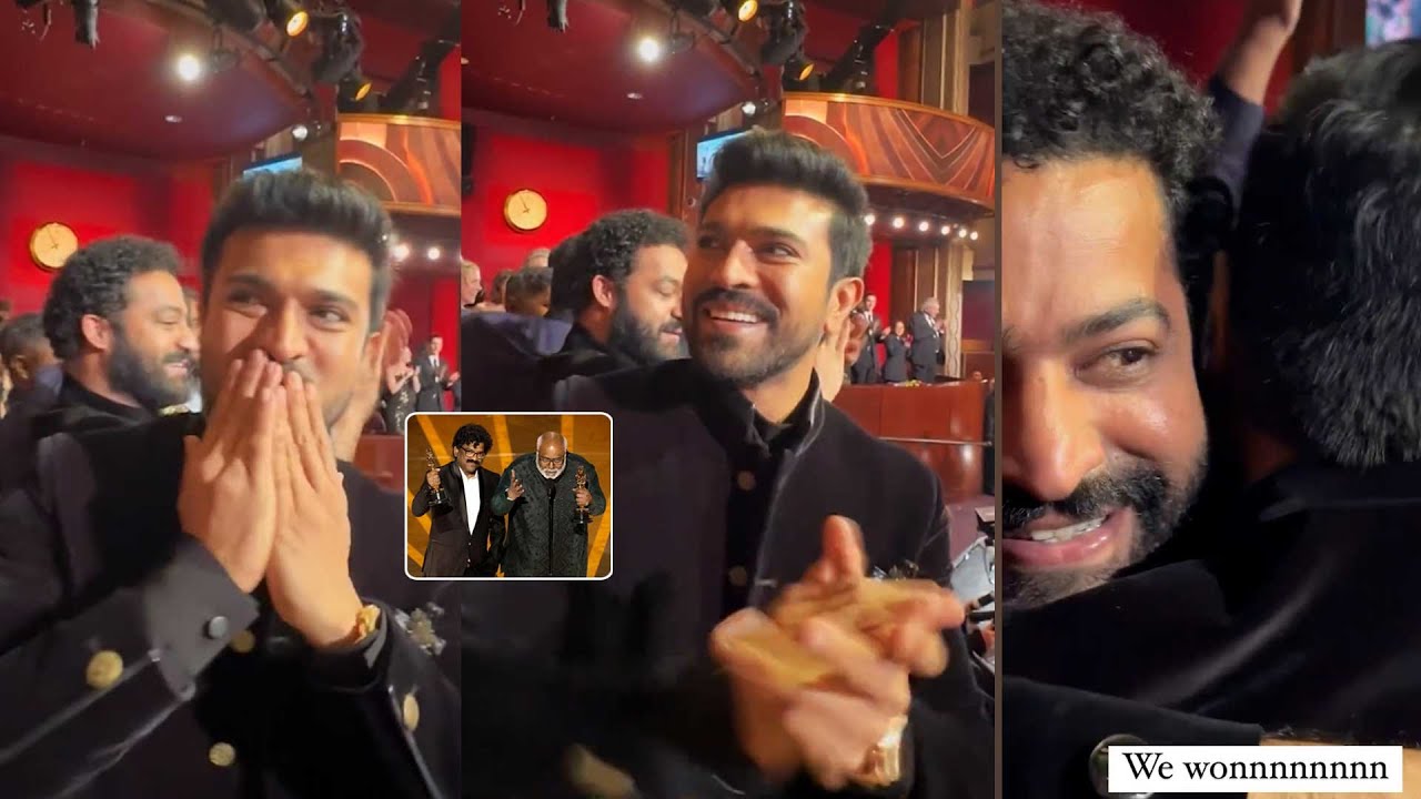 RRR Won Oscar Award | Ram Charan and NTR Reaction After Winning Oscar ...
