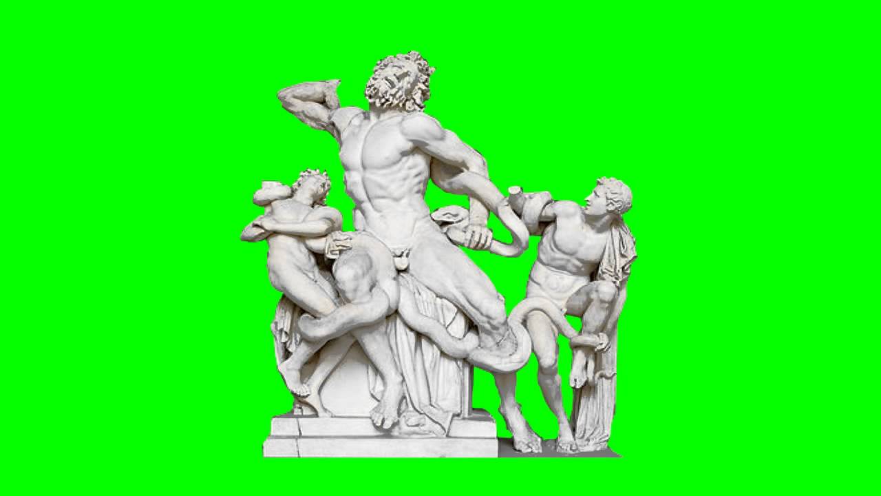 ancient rym statues rio clementino in green screen free stock footage