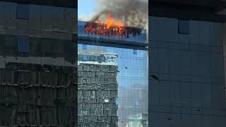 Fire in a Restaurant on a Terrace of a Building Captured on Camera