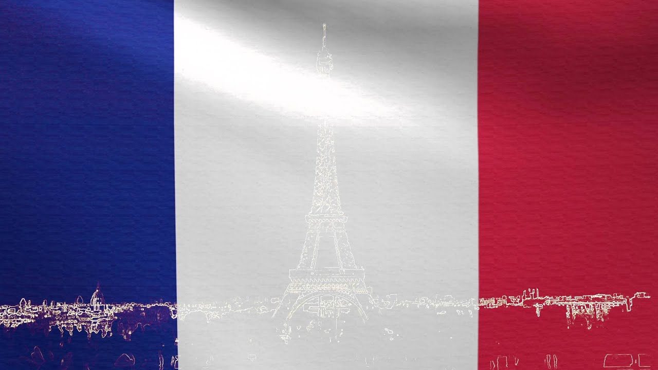 France Flag With Eiffel Tower Background
