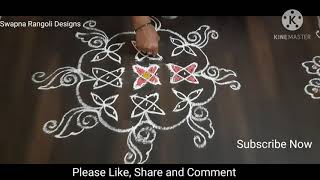 Rangoli Designs||Rangoli Designs with colours||ముగ్గులు ||Muggulu Designs||Kolam Design-Friday Kolam