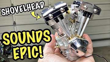 MINIATURE HARLEY-DAVIDSON V-TWIN SHOVELHEAD ENGINE THAT RUNS - SOUNDS EPIC!