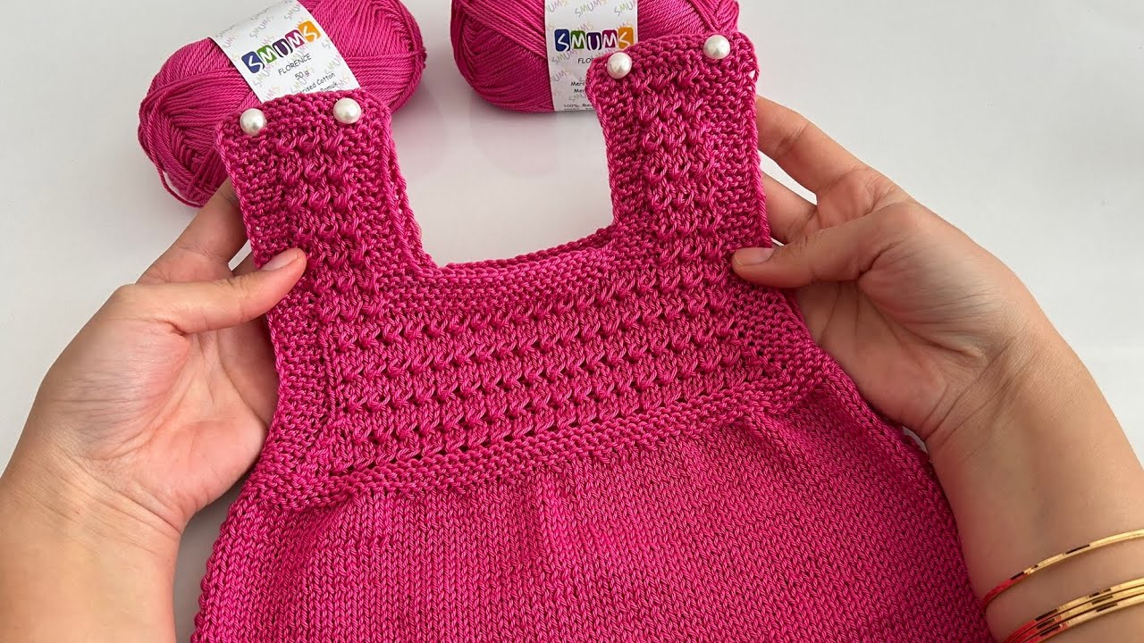 YAZLIK KOLAY ÖRGÜ ELBİSE ANLATIMI♥️2 YAŞ BEBEKLER İÇİN BEBEK ELBİSE YAPIMI♥️#örgüelbise #knitting