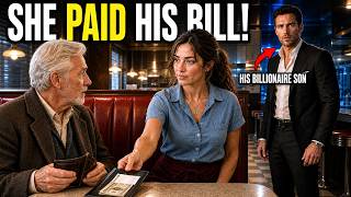 A Poor Waitress Paid For An Old Man’s Dinner, Not Knowing His Billionaire Son Was Watching