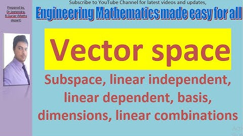 Vector space | subspace | basis | dimension | vector space examples| subspace examples #maths