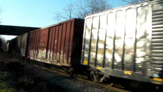 CSX Q401-10 EB at Shenandoah Jct WV w/Friendly Engineer and Horn 12/10/11