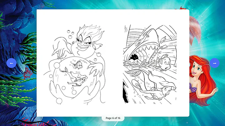 The Little Mermaid Coloring Book | Ariel, Flounder & Sebastian Coloring for Kids | MuazArts