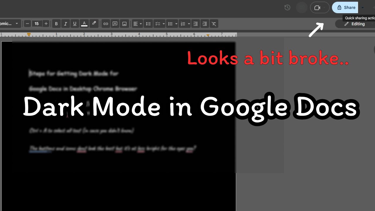 Dark Mode for Google Docs - Chrome Browser (Desktop)