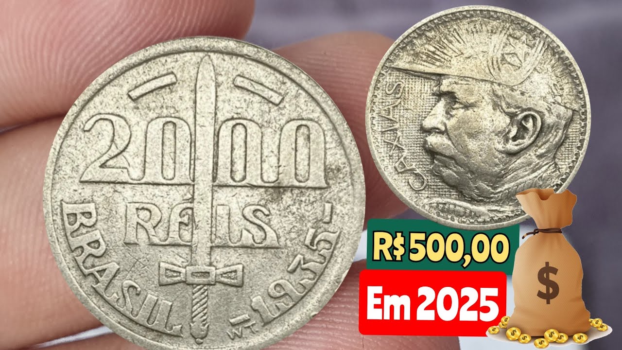 2000 RÉIS COIN 1935 CAXIAS, SILVER, SOUGHT AFTER BY COLLECTORS