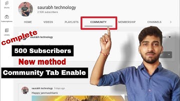 500 subscribers community tab enable kaise kare 2022 | how to enable community tab on youtube 500