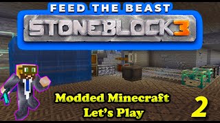 Famous Create!  Waterwheels, milling, washing, and haunting!  Stoneblock 3 Let's Play - Episode 2 Wealth