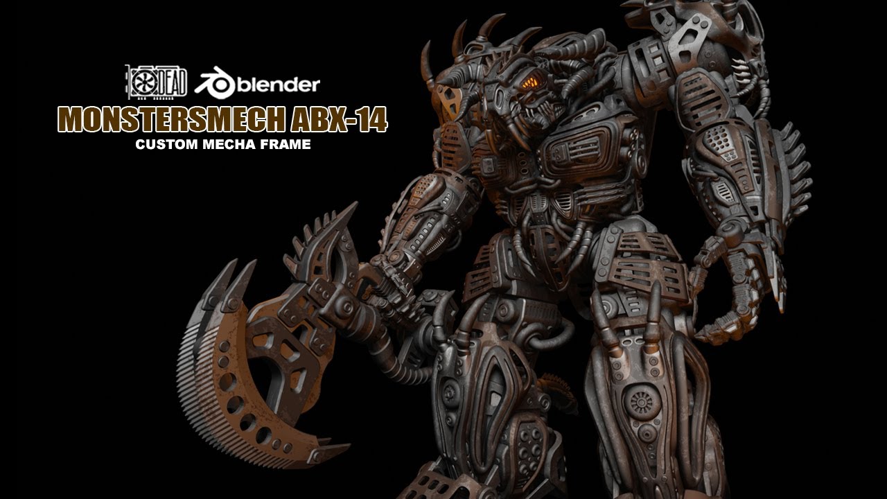 Blender 3d Modeling (Timelapse) - Mecha Robot Character HardSurface - MONSTERSMECH ABX-14