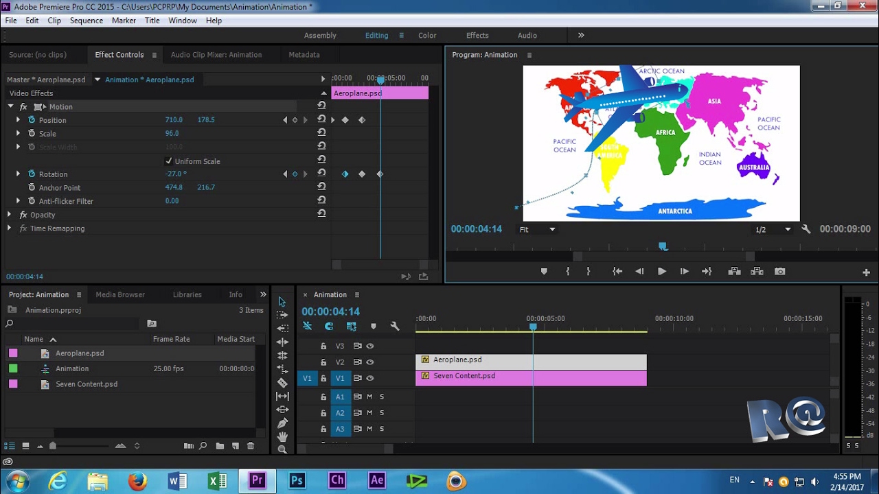 Adobe Premiere Pro cc Animation Aeroplane - YouTube
