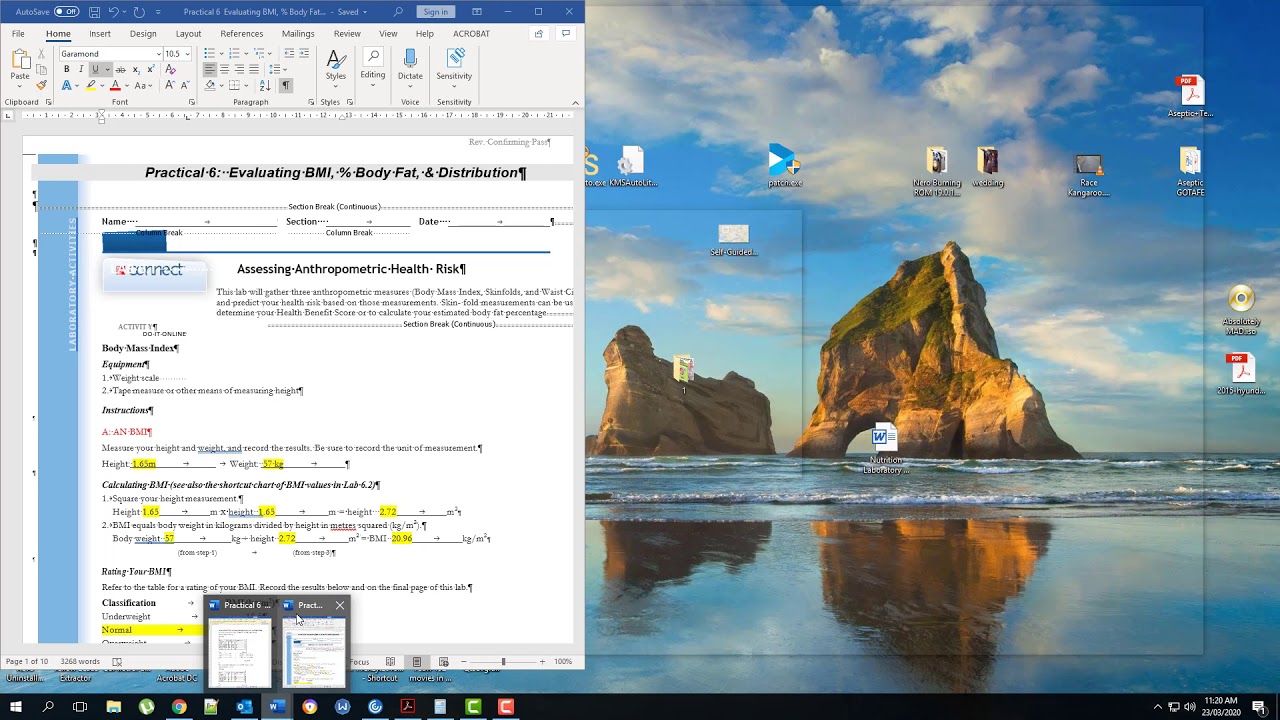 Prac 6: Body Composition