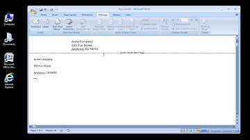 Microsoft Word 2007 Creating An Envelope