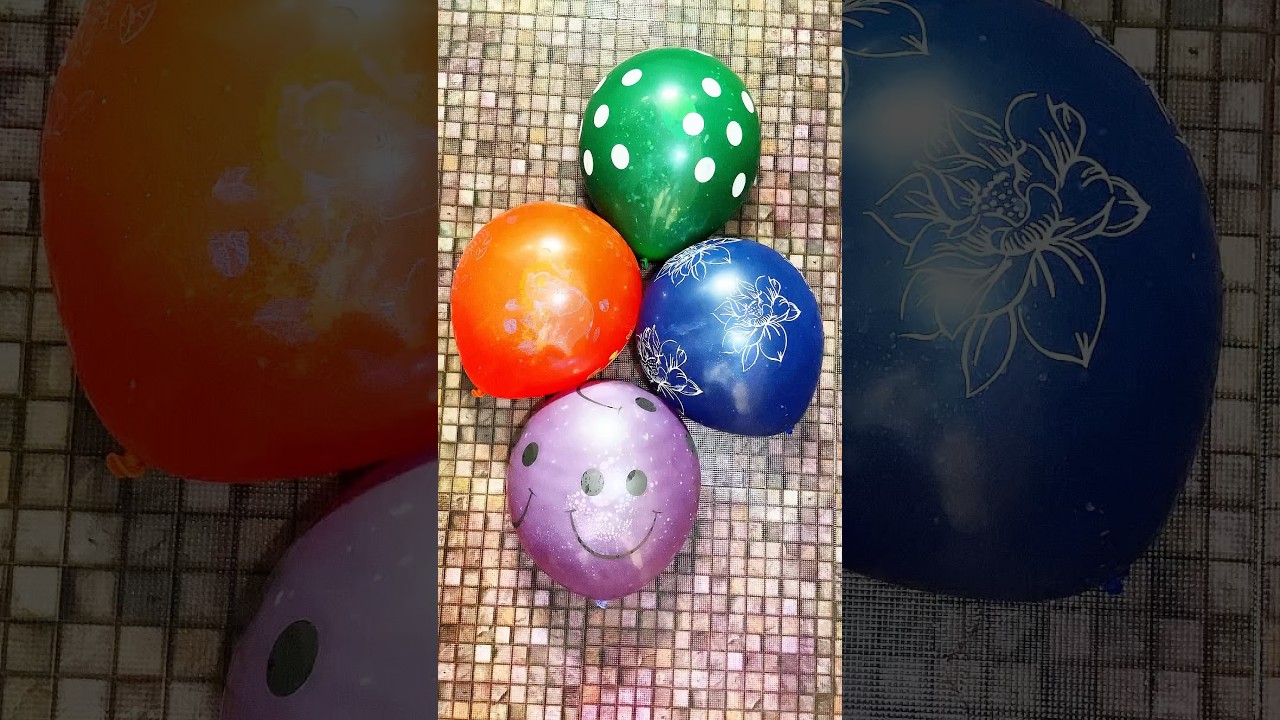 🟢🟠🔵🟣colour balloons pop in reverse effects 