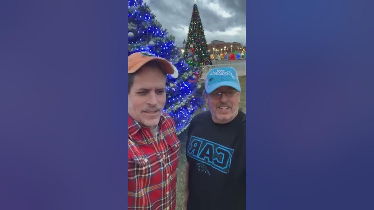 Christmas trees and lights at Founders Park Johnson City, TN Christmas