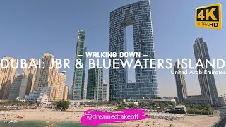 New in Dubai: Jumeirah Beach Residences & Bluewaters Island. Dubai, United Arab Emirates, UAE🇦🇪. 4K.