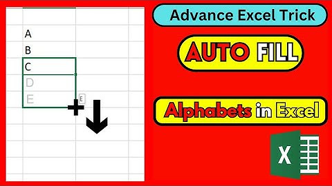 How To Drag and Autofill A To Z Sequentially In Excel | How to Write A to Z in Excel