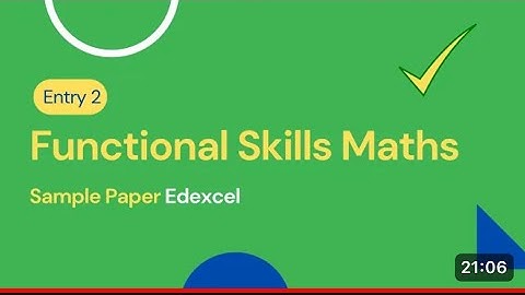 Entry 2 Functional Skills Maths Sample Paper Pearson Edexcel