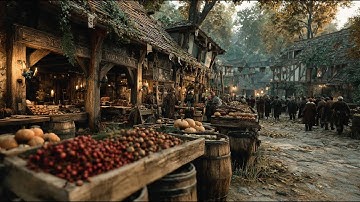 A Day at the Medieval Market | Medieval Fantasy Music & Animated Ambience