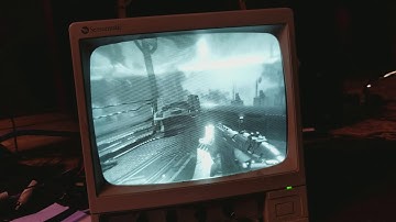 Playing Doom (2016) on a Black and White CRT Monitor from 1993