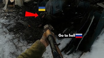 Российские инженеры атакуют украинские окопы на Западном фронте — бой с камеры шлема