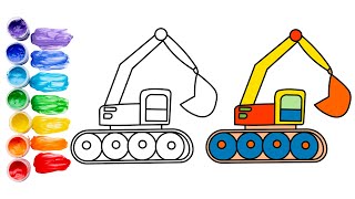 Excavator,Truck and forklift drawing, Drawing Tutorial - Learn How to Draw Easily