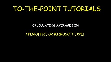 Hoe to use the "Average" function in Open Office and Excel